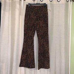 Cheetah print flare pants